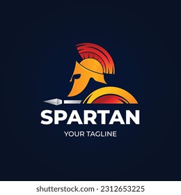 gradient spartan helmet logo template