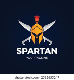 gradient spartan helmet logo template