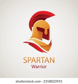 Gradient spartan helmet logo template
