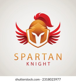 Gradient spartan helmet logo template