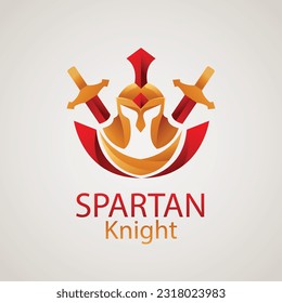 Gradient spartan helmet logo template
