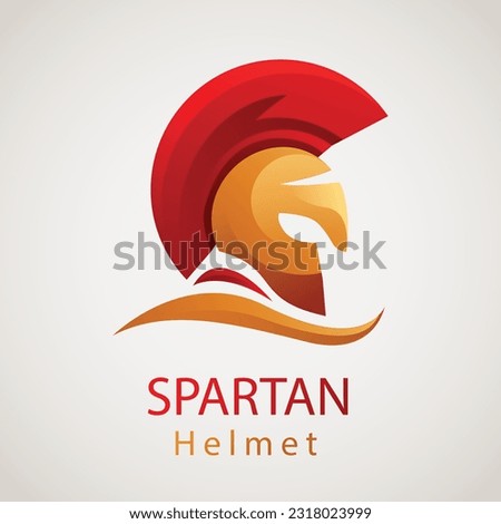Gradient spartan helmet logo template