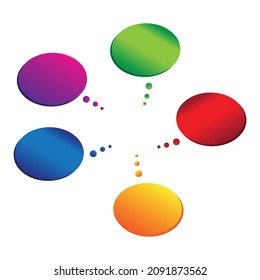 Gradient speech bubbles for web or social media direction design. Text and message area.