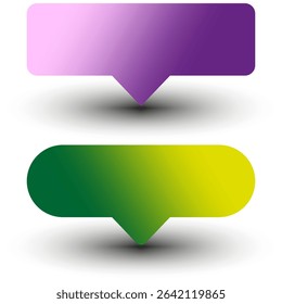 Gradient speech icons. Chat shape buttons. Vector dialogue symbols. Modern color forms.