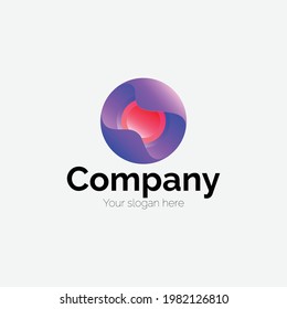 Gradient sphere with metalic finish logotype great for technologie businesses and companies, with a small sphere inside, modern logodesign, logotype, technology, 