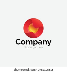 Gradient sphere with metalic finish logotype great for technologie businesses and companies, with a small sphere inside, modern logodesign, logotype, technology, 