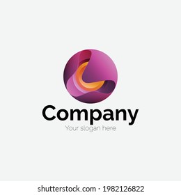 Gradient sphere with metalic finish logotype great for technologie businesses and companies, with a small sphere inside, modern logodesign, logotype, technology, 