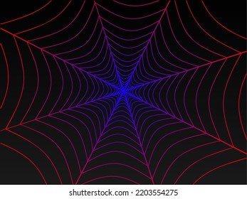 Gradient spider web vector with dark background 