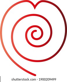 Gradient spiral in the form of a heart. Color transition from dark to light. Festive postcard. Festive decoration. Valentine's Day. Icon.