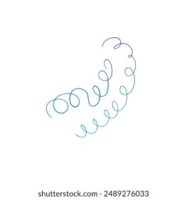 conjunto de espiral de gradiente de Vector dibujado a mano rizo