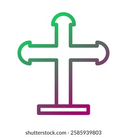 Gradient Spiritual Cross Symbol Illustration