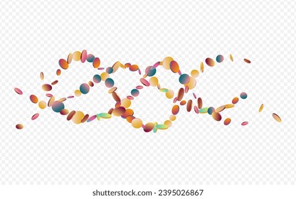 Gradient Splash Decoration Transparent Background. Colored Festival Dust Background. Vector Pattern. Rainbow Transparent Banner.