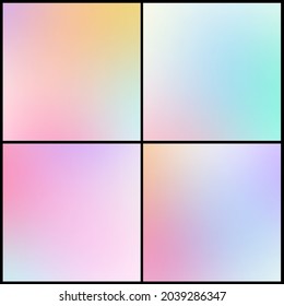 Gradient square devided in four parts. Design template. For web, mobile applications, social media. Vector illustration.