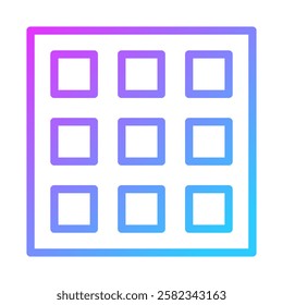 Gradient Square Grid Display Layout Interface