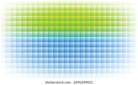 Gradient square tile pattern in green to blue