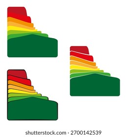 Gradient stairs icon. Colorful progress bars. Modern Vector graph. Business growth symbol.