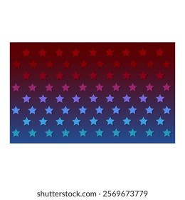 The gradient star background symbolizes the United States, reflecting the colors of the American flag and its values of unity and diversity.