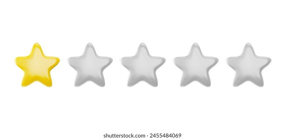 A gradient of stars from a bright yellow to a subtle grey, this 3D star icon set aligns perfectly for a vector illustration of rating or progression concepts.
