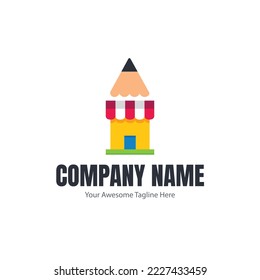 gradient stationery store design logo template