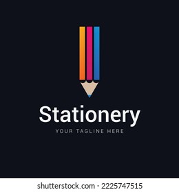 gradient stationery store logo template design