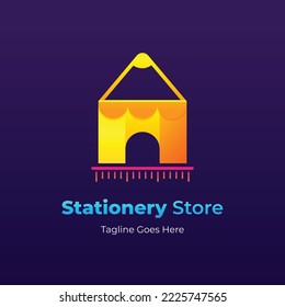 gradient stationery store logo template design