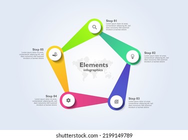 Gradient steps infographics business template elements abstract background design