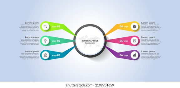 Gradiente pasos infográficos elementos de plantilla de negocio diseño
