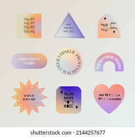 Gradient stickers and quotes  Aesthetic vintage bages