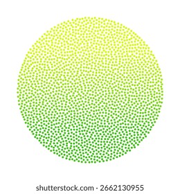Farbverlauf-Stippeleffekt gepunkteter grüner Kreis. Isolierte Vektorgrafik gepunktete bunte Punkt abstrakte Design-Element