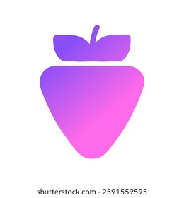 Gradient Strawberry Icon with a Modern Design