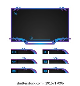 Gradient streaming screen overlay panel design vector