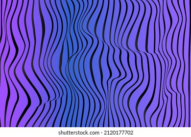 Gradient with stripes with arbitrary waves, abstract shapeless stripes on a gradient background, curvy background, squiggly lines 