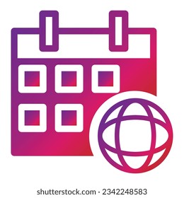 gradient style calendar icon isolated on white background