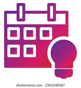 Farbverlauf-Kalender-Symbol einzeln auf weißem Hintergrund
