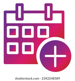 icono de calendario de estilo de degradado aislado en fondo blanco