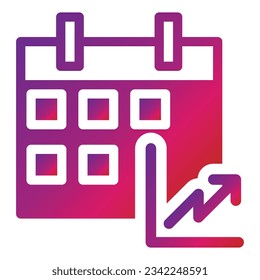 gradient style calendar icon isolated on white background