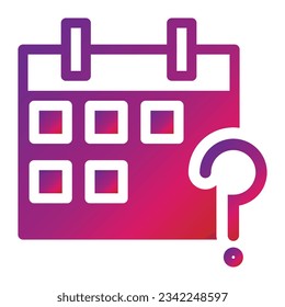 gradient style calendar icon isolated on white background