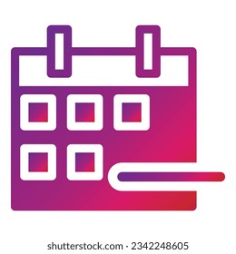 icono de calendario de estilo de degradado aislado en fondo blanco