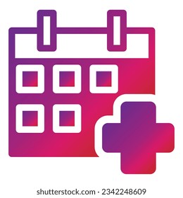 Farbverlauf-Kalender-Symbol einzeln auf weißem Hintergrund