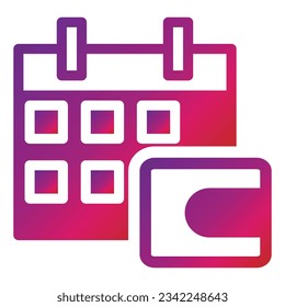 icono de calendario de estilo de degradado aislado en fondo blanco