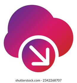 icono de nube de estilo de degradado aislado en fondo blanco