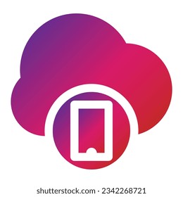 Farbverlauf-Cloud-Symbol einzeln auf weißem Hintergrund