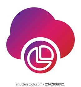 gradient style cloud icon isolated on white background