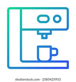 Gradient Style Coffee Maker Illustration Icon