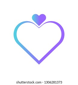 gradient style heart love vector icon