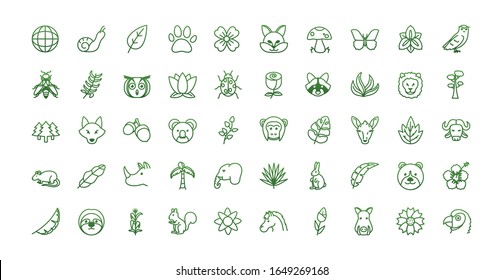 gradient style icon set design, Biodiversity animals life natural nature and adorable theme Vector illustration