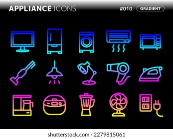 gradient style icon set related to appliances_010