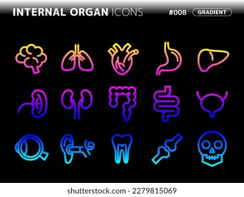 gradient style icon set related to internal organ_008
