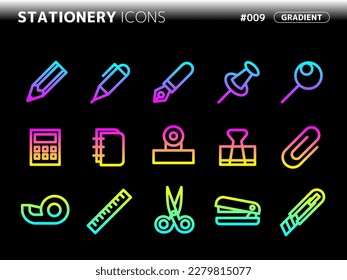 gradient style icon set related to stationery_009