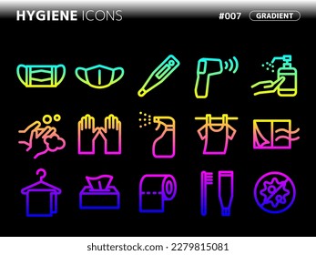 gradient style icon set related to hygiene_007
